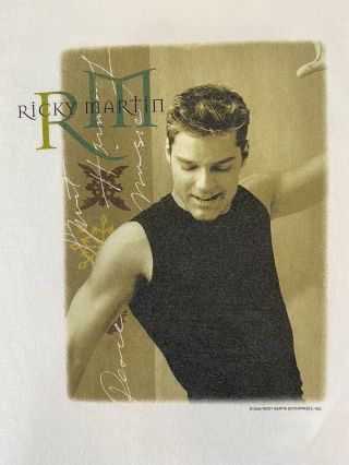 Vintage 2000 Ricky Martin LIVIN LA VIDA LOCA TOUR T shirt size M 00s Very Rare 2