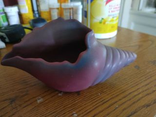 Vintage Mulberry Van Briggle Pottery 9 " Conch Sea Shell