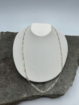 Sterling Silver Vintage 925 Italy Figaro Link Chain Necklace C192