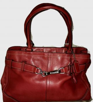 Coach Vintage Hampton E060 - 8a71 Leather Handbag Tote Purse Carryall Shop Travel