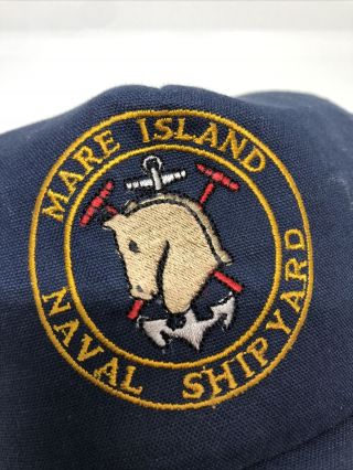 Vintage Mare Island Naval Shipyard Mesh Snapback Hat Baseball Cap Us Navy