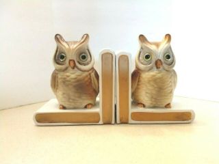 Vintage Lefton Owls Bookends Book Ends