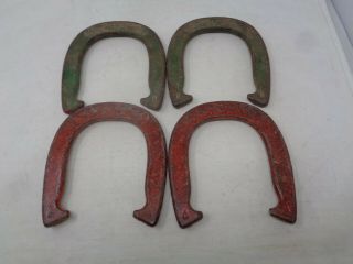 Vintage Set Of 4 Diamond Duluth Double Ringer Horseshoes 2 - 1/2 Lbs Official Usa