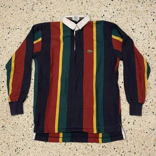 Vintage Izod Lacoste Polo Shirt Adult Medium Red Green Crocodile Rugby Mens 90s