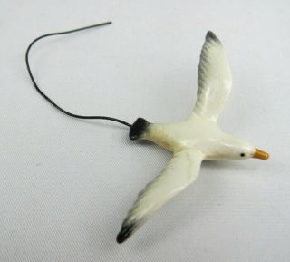 Vintage (1976 - 1982) Hagen Renaker Miniature Flying Seagull On Wire Figurine