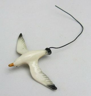 Vintage (1976 - 1982) Hagen Renaker Miniature Flying Seagull on Wire Figurine 3