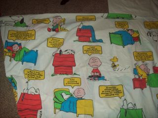 6 Vintage Snoopy Peanuts Charlie Brown Lucy Happiness Twin Fitted Sheet 1971
