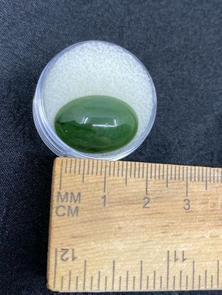 Pretty Polished Jade Gemstone Cabochon In Gem Jar - 2.  8 Grams - Vintage Estate Find