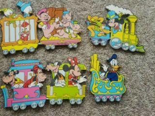 Vtg Disney Cardboard Train Wall Hanging Mickey Mouse Donald Goofy Pluto 1984