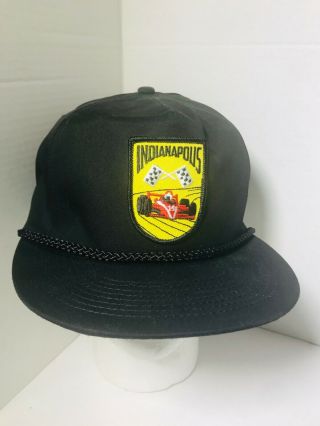 Vintage Indianapolis 500 Motor Speedway Racing Adjustable Black Adult Cap Hat