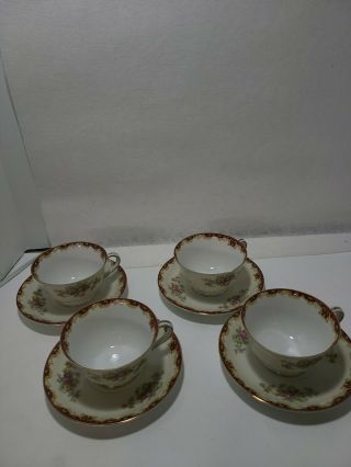 Vintage Spoto Japan Tea Set Occupied Japan Porcelain Cups And Saucers.  Set Of 4