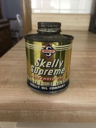 Vintage Medium Size Skelly Supreme Household Oil Can Shape