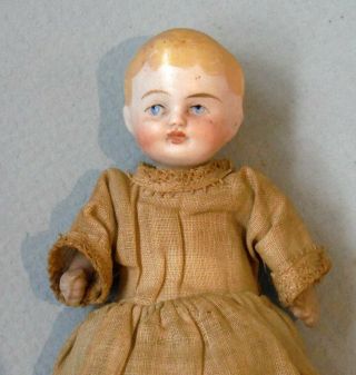 Antique Miniature All Bisque Dollhouse Baby Doll 3 5/8 " Tall P226