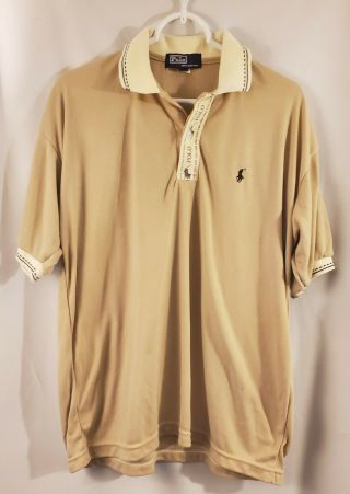 Vintage Polo Ralph Lauren Short Sleeve 100 Cotton Tan Size Xl