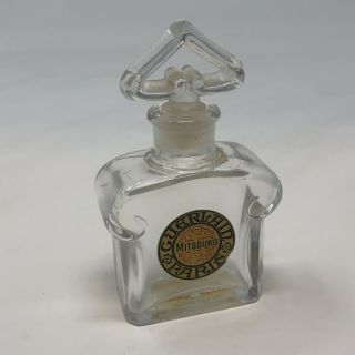 Vintage Guerlain Paris Mitsouko Perfume Empty Bottle And Stopper