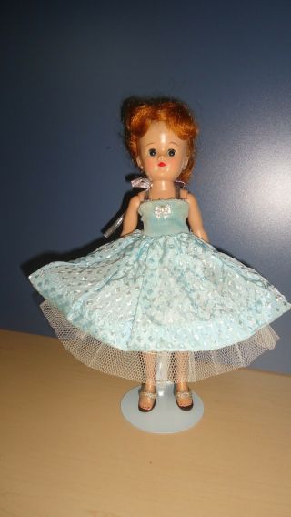 Vintage Vogue Jill 3315 - 1957 Tagged Blue Jaquard Outfit (no doll) 2