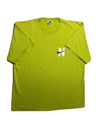 Vintage 90s Nike White Tag Shirt Green Size L Swoosh Mini