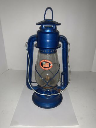 Vintage Dietz No.  20 Junior Blue Metal Lantern Kerosene Oil Camping