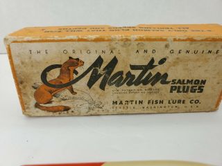Vintage Martin Wood Salmon Plug & Box Pearl Pink 4 1/2 