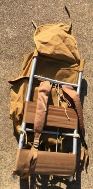 Vintage Boy Scout / BSA Canvas Backpack 1307D & Cruiser? Aluminum Frame 2