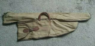 Vintage Canvas And Leather Rifle Or Shot Gun Case 1930s - 1940s L/brown