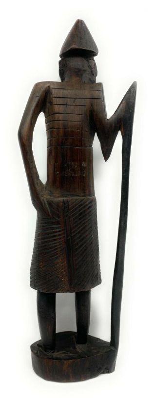 African Tribal Figurine Vintage Hand Carved Statue Ebony Wood In Tanganyika 3