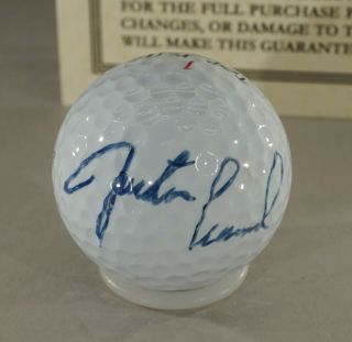 Vintage Justin Leonard Autograph Signed Golf Ball With
