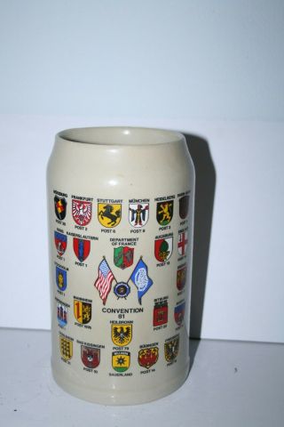 Convention 81 Collector Beer Stein Mug 5 Liter Vintage Stoneware 1970s 1.  1 Liter