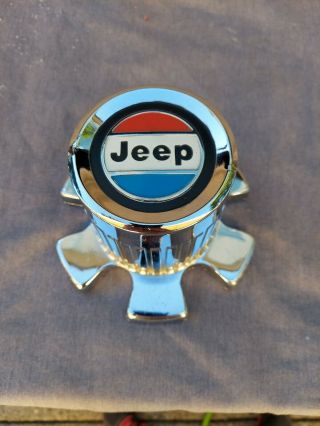 Jeep Wagoneer Cherokee J10 J20 Sj Chrome Center Cap 5354918 Vintage Hubcap Cover