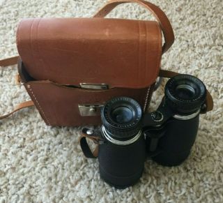 Vintage Airguide Binoculars Field Glass Chicago 5 X 40 Usa Made W/leather Case