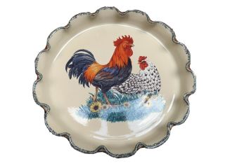 Vintage Home And Garden Party 13 " Rooster Platter - - Microwave And Dishwasher Safe
