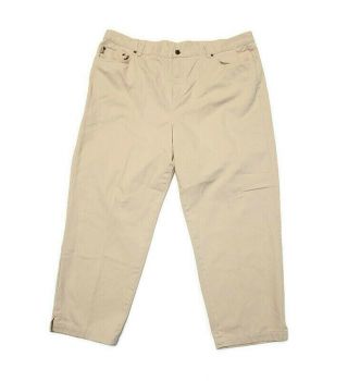 Vintage Ralph Lauren Cropped Pants 100 Cotton Beige Khaki Plus Size 22w