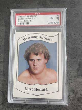 1982 Wrestling All Stars 5 Curt Hennig Mr Perfect Rookie - Psa 8