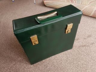 Vintage Green Small Record Vinyl Carry Case 12” Lp Storage Box.