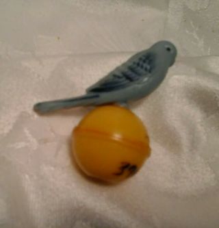 Vintage Weighted Plastic Toy Parakeet Stamped 39c (cents).