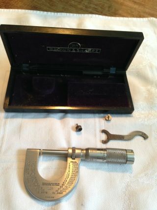 Vintage Brown & Sharpe Outside Micrometer In Case No.  10s