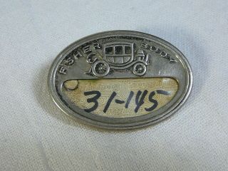 Gm Fisher Body Employee Badge Pin Vintage