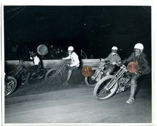 Vintage 1948 Motorcycle Race B/w 8x10 
