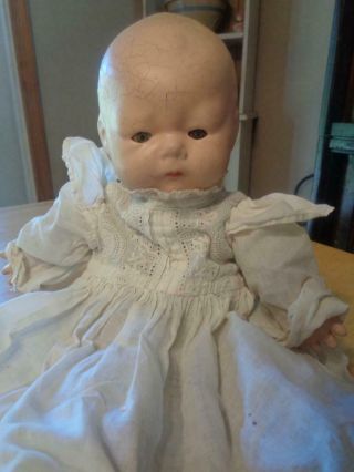 Vintage Composition/cloth Horsman Baby Doll/repair/restore 1924 Long Dress 12 "