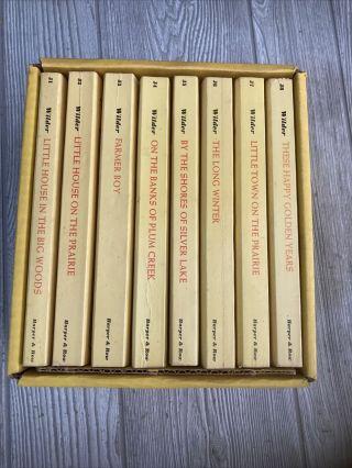Vintage 1971 Little House On The Prairie 9 Book Boxed Set Harper & Row Series