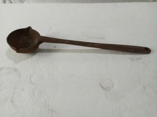 Vintage/antique Cast Iron Ladle 14.  5 " Double Spout - Blacksmith,  Smelting,  Lead