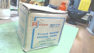 Vintage - - Royce - Electronics - 12 Volt Marine - Boat - Paging Horn With Cord - Nos