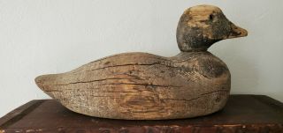 Vintage Solid Wood Carved Duck Decoy