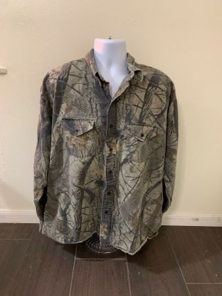 Vintage Ranger Camouflage Shirt Long Sleeve Hunting Gear Men Size 2xl