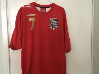 Vintage England Away Shirt Beckham 7 Size Xl