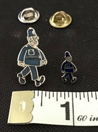 2 Silver Police Constables Large And Small Vintage Police Pin Badges