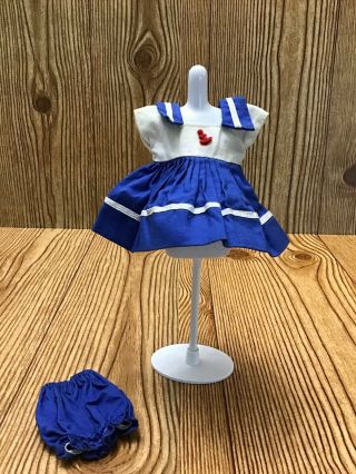Vintage Vogue Ginny Doll Tagged Dress Outfit Sailor Nautical Blue Undies