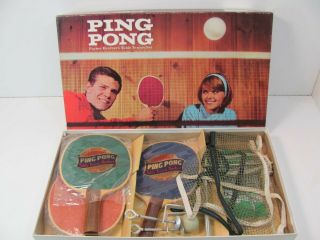 Vintage Parker Brothers Ping Pong Table Tennis Set 1960’s