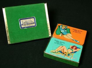 Vintage Esquire Pin - Up Two Deck Set Of Playing Cards