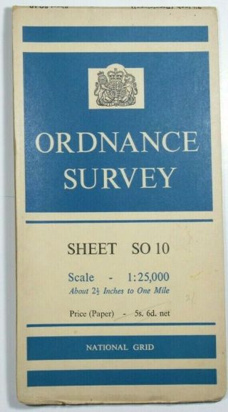 1961 Old Vintage Os Ordnance Survey 1:25000 First Series Map So 10 Ebbw Vale
